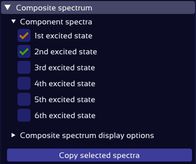 Copy spectra button