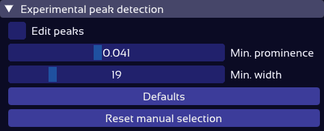 Experimental peak detection controls
